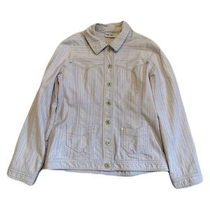 Lana Lee Striped Button-Up Jacket - Size M